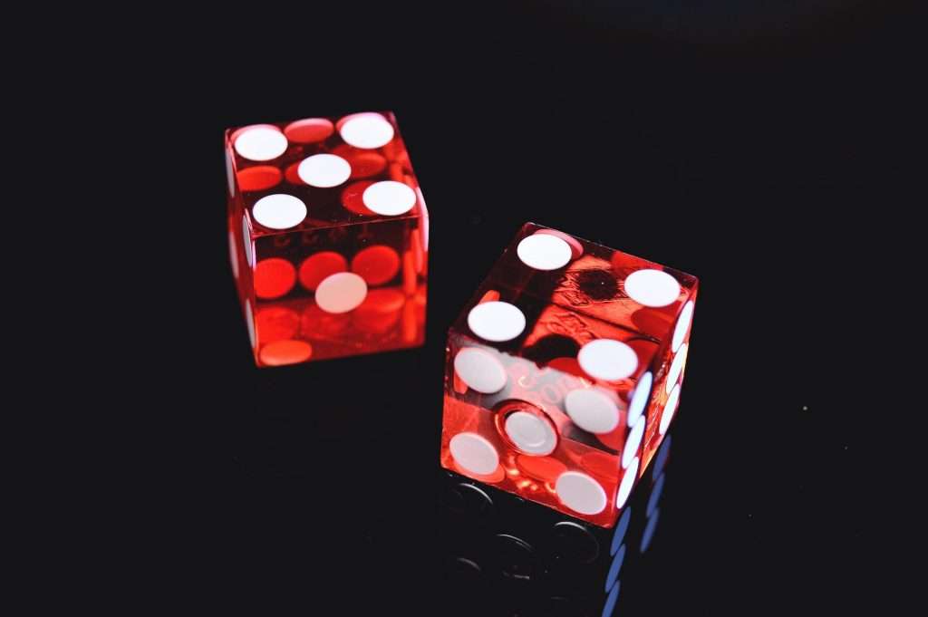 two red dices, different types of addiction